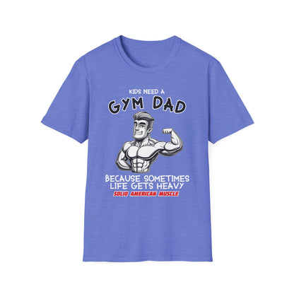 Solid American Muscle - Kids Need a Gym Dad - Funny Father's Day T-Shirt