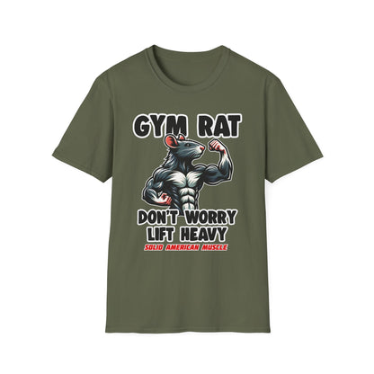 Solid American Muscle - Gym Rat - Don't Worry Lift Heavy T-Shirt