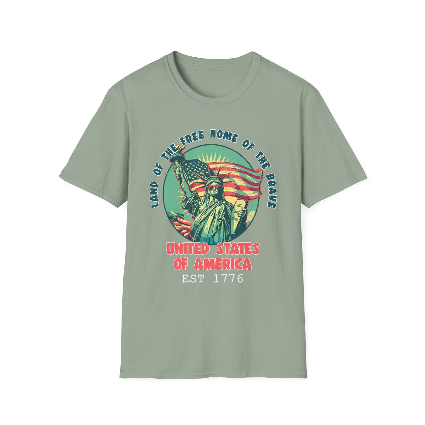 Patriot Collection - Land of the Free Home of the Brave - Statue of Liberty Patriotic T-Shirt