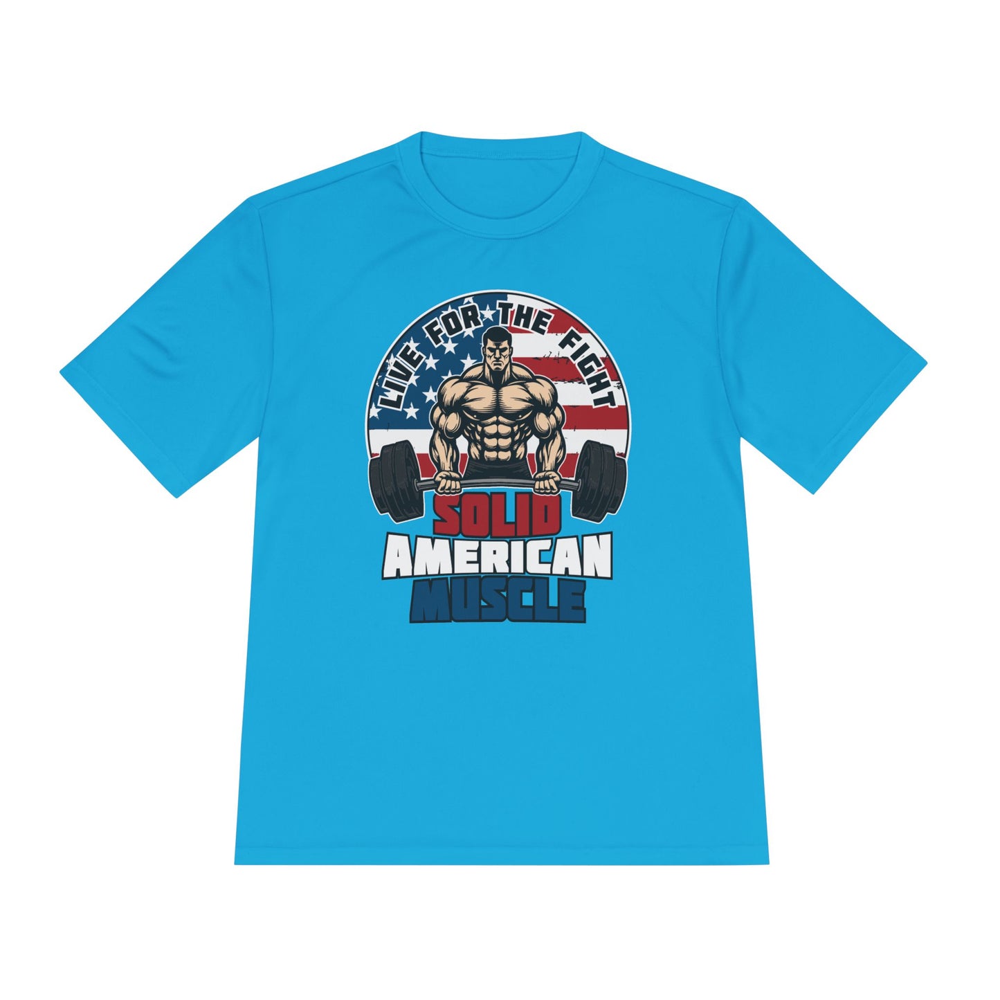 Solid American Muscle - Live for the Fight - Logo Moisture Wicking T-Shirt
