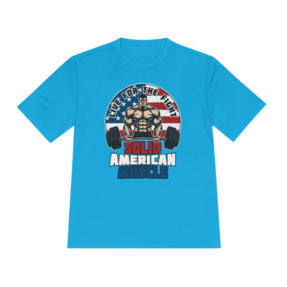 Solid American Muscle - Live for the Fight - Logo Moisture Wicking T-Shirt