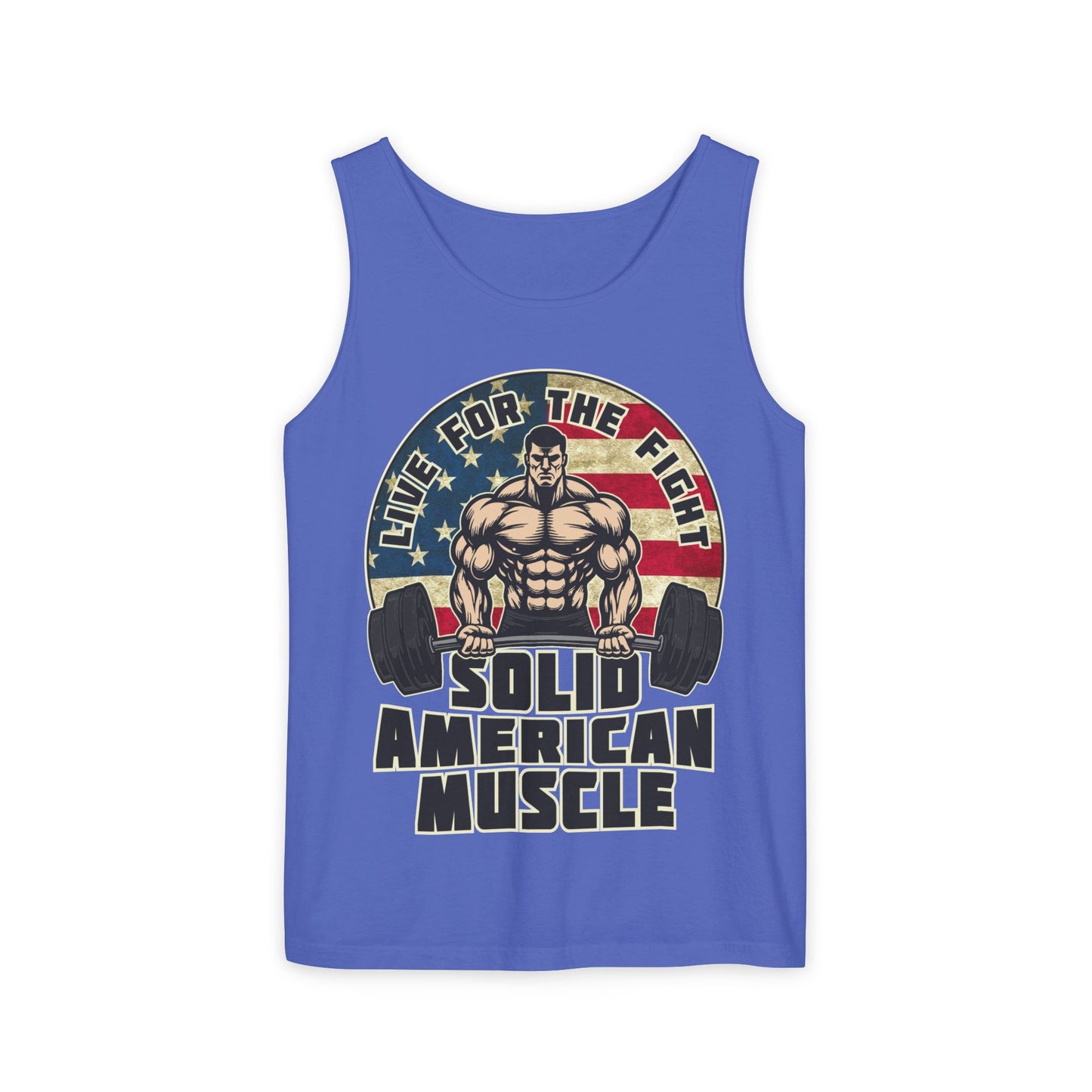 Solid American Muscle - Live for the Fight - Rustic Logo - Tank Top