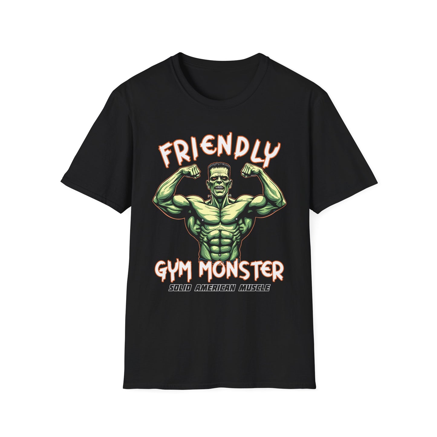 Solid American Muscle - Friendly Gym Monster - Halloween Frankenstein's Monster T-Shirt