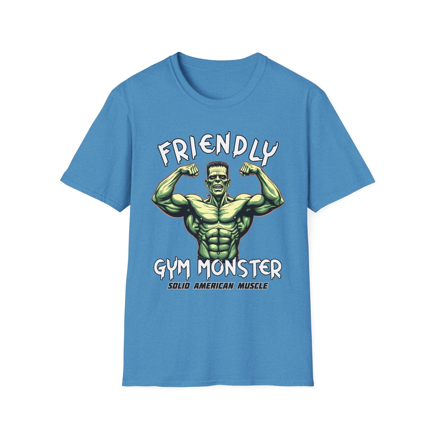 Solid American Muscle - Friendly Gym Monster - Halloween Frankenstein's Monster T-Shirt