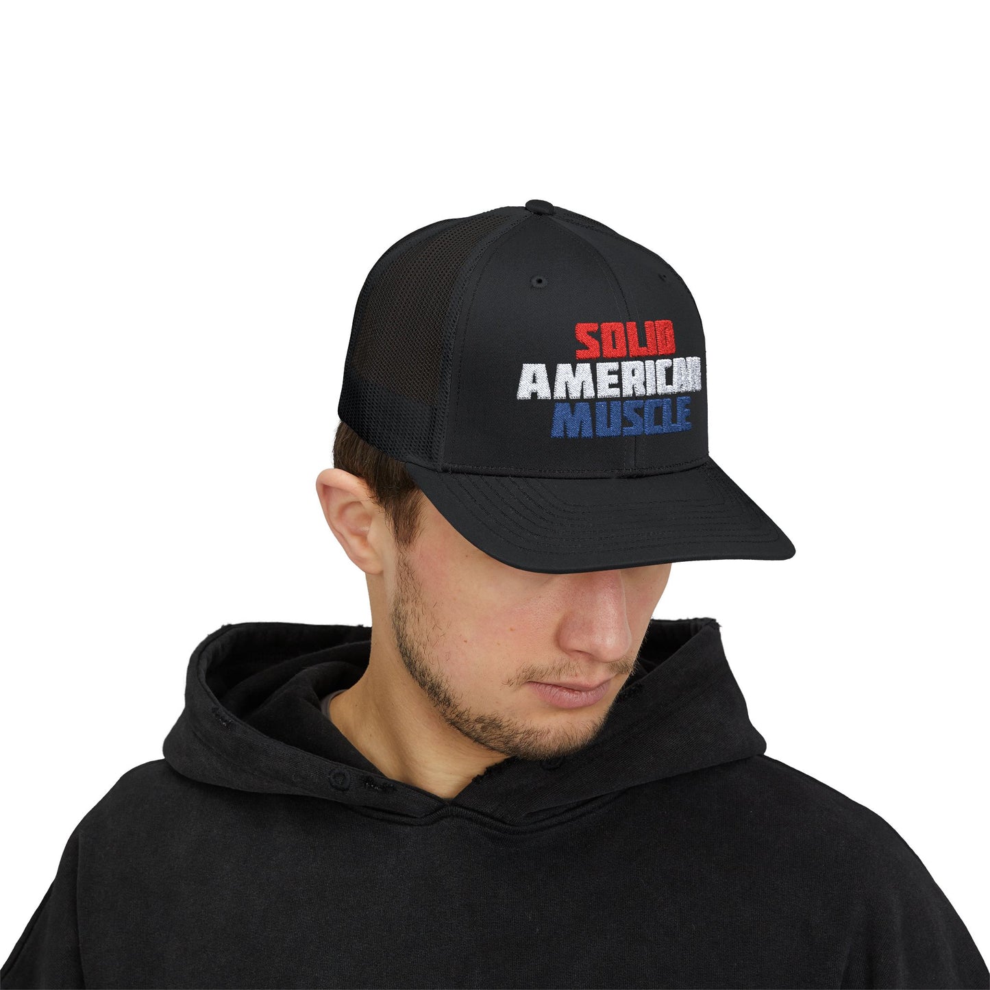 Solid American Muscle Snapback Trucker Cap