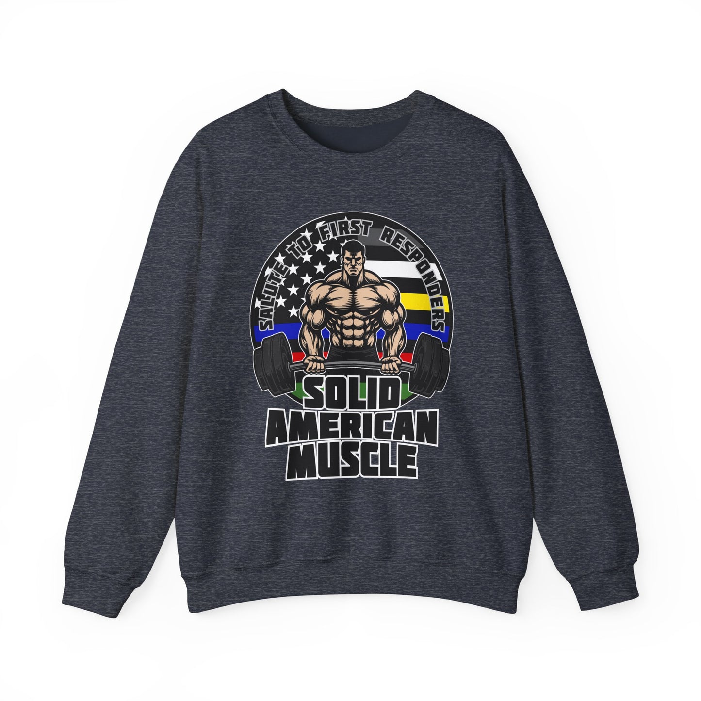 Solid American Muscle - Salute to First Responders - Logo T-Shirt