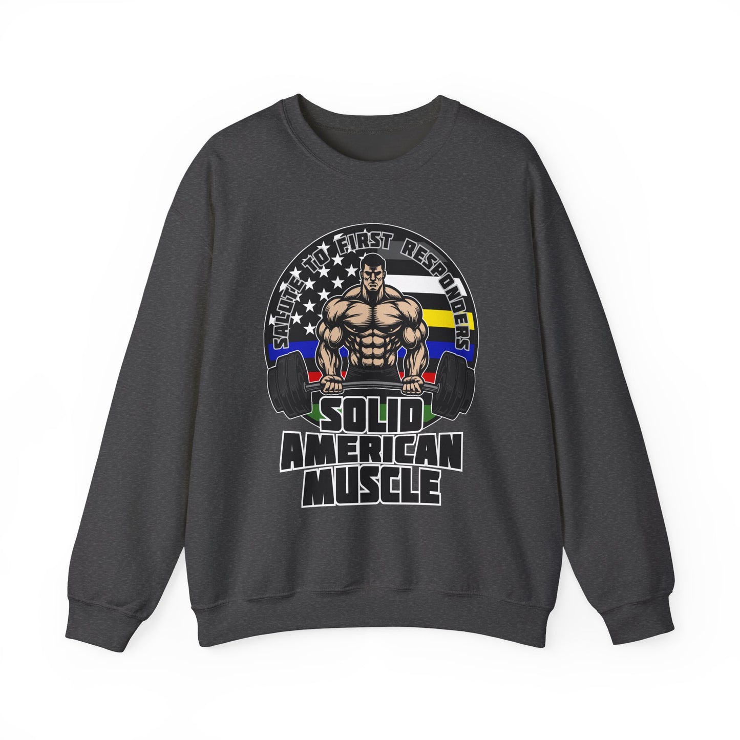 Solid American Muscle - Salute to First Responders - Logo T-Shirt