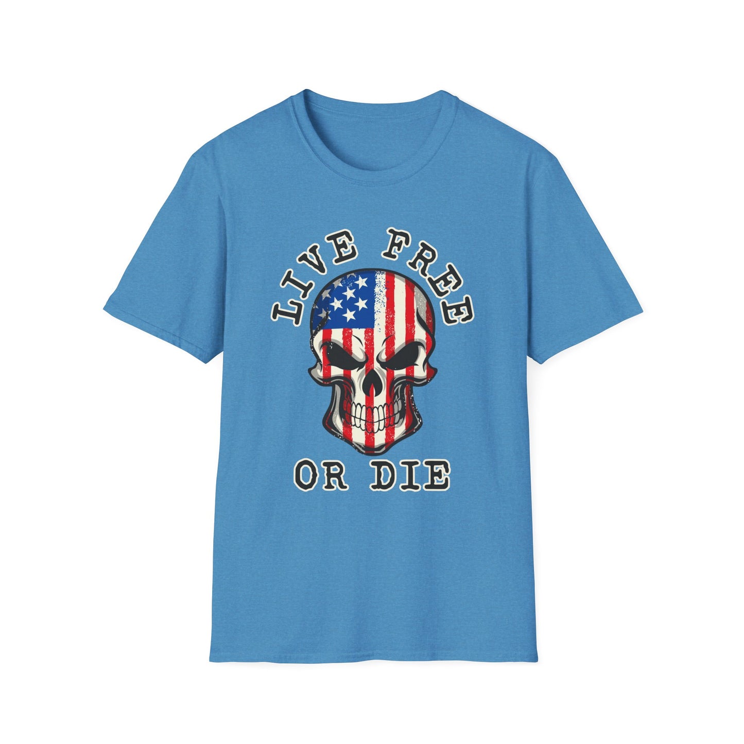 Patriot Collection - Live Free or Die - USA Skull - T-Shirt