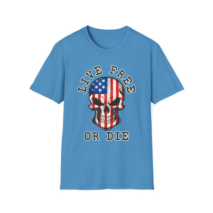 Patriot Collection - Live Free or Die - USA Skull - T-Shirt