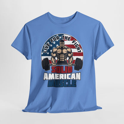 Solid American Muscle - Live for the Fight - Logo - Budget T-Shirt / Pump Cover