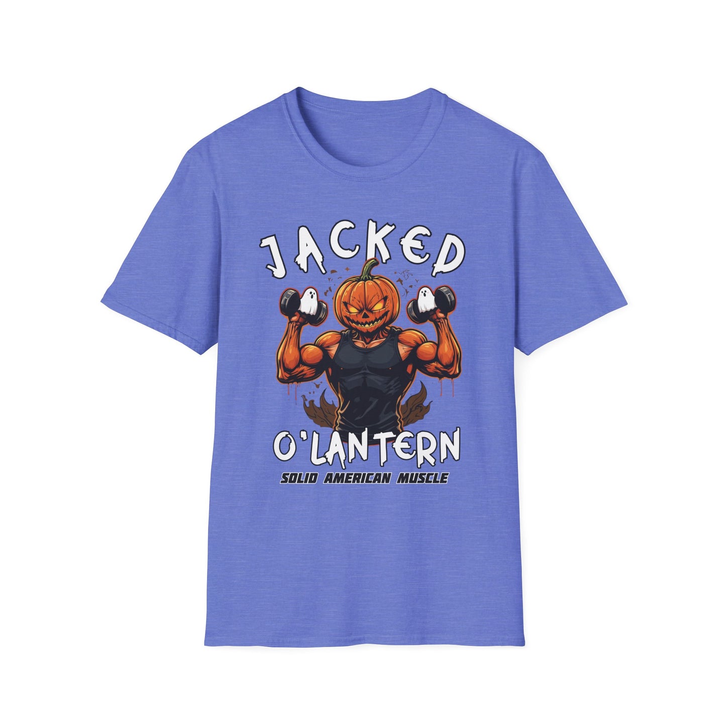 Solid American Muscle - Jacked O'Latern - Halloween Pumpkin T-Shirt