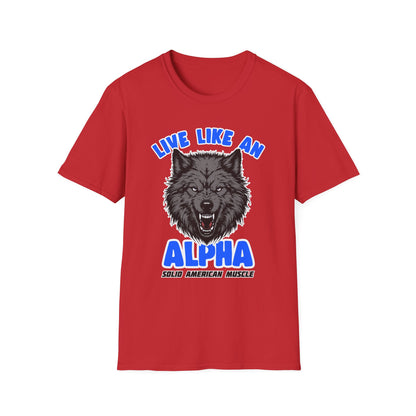 Solid American Muscle - Live Like an Alpha - Gray Wolf T-Shirt