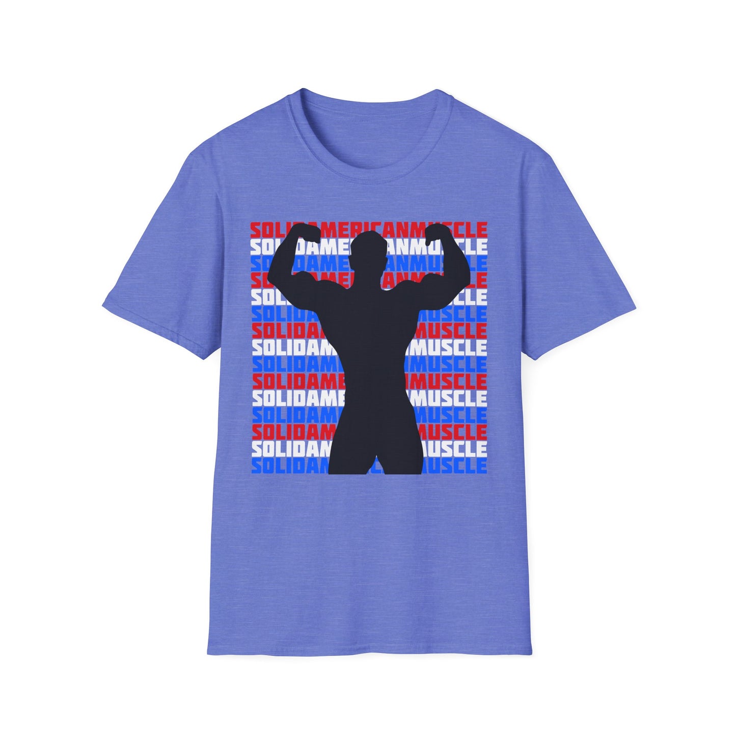 Solid American Muscle - Double Front Bicep Flex Silhouette T-Shirt