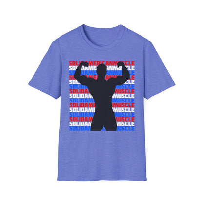 Solid American Muscle - Double Front Bicep Flex Silhouette T-Shirt