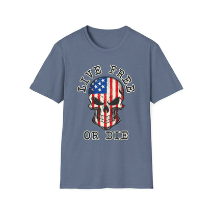 Patriot Collection - Live Free or Die - USA Skull - T-Shirt