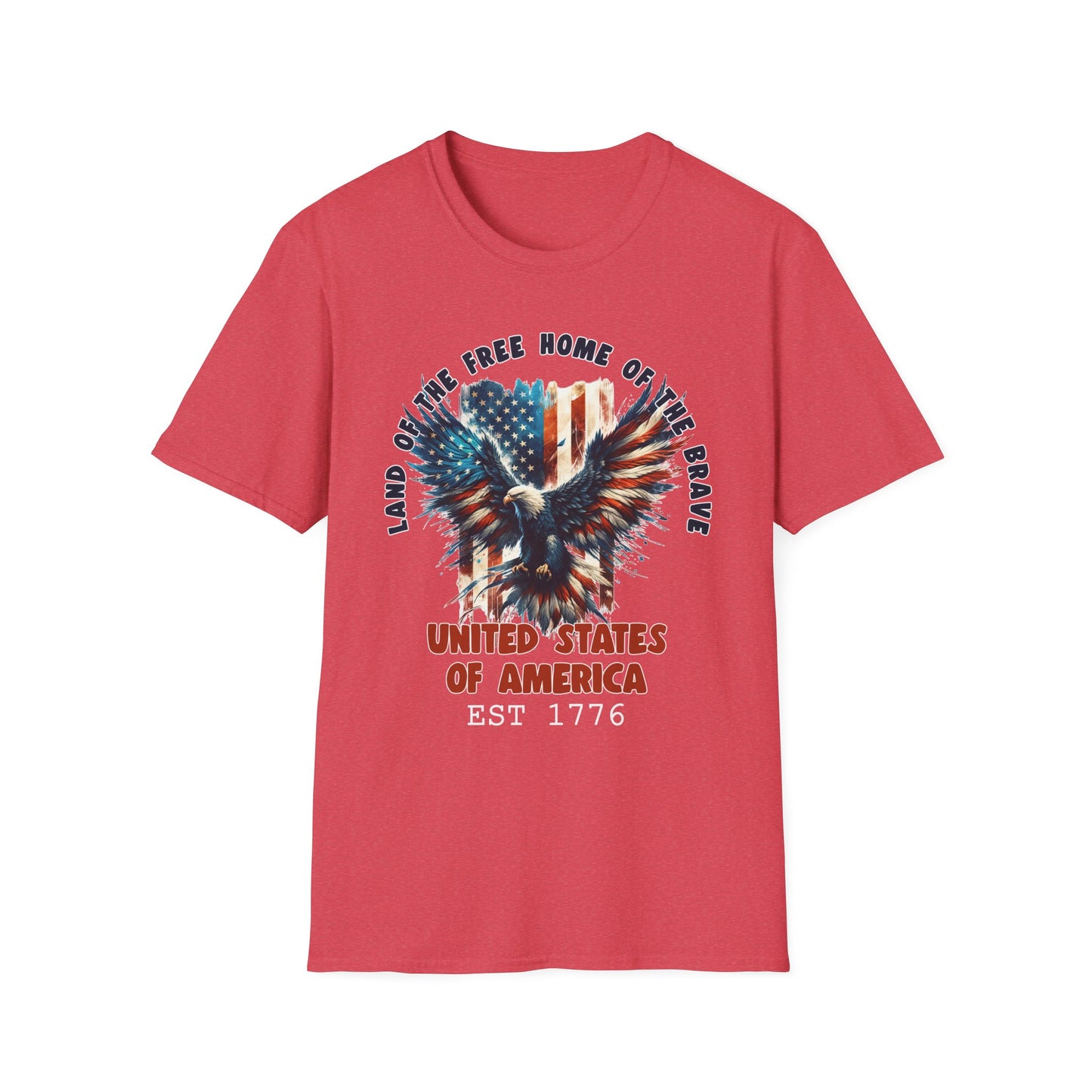 Patriot Collection - Land of the Free Home of the Brave - USA Flag Eagle T-Shirt