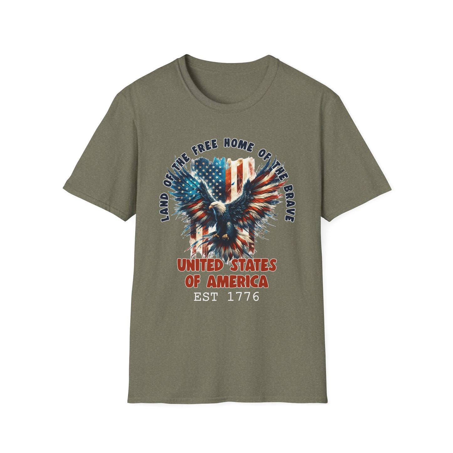 Patriot Collection - Land of the Free Home of the Brave - USA Flag Eagle T-Shirt