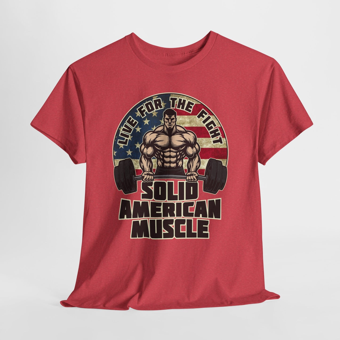 Solid American Muscle - Live for the Fight - Rustic Logo - Budget T-Shirt / Pump Cover