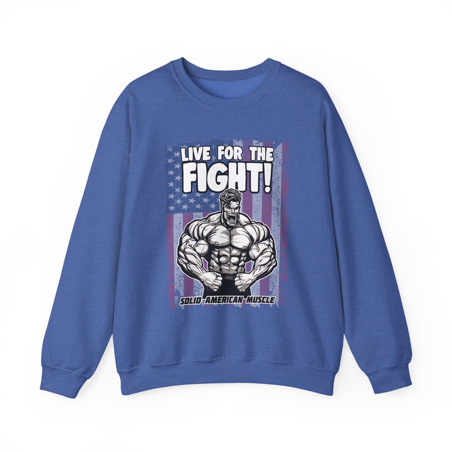 Solid American Muscle - Live For The Fight - USA Flag Sweatshirt