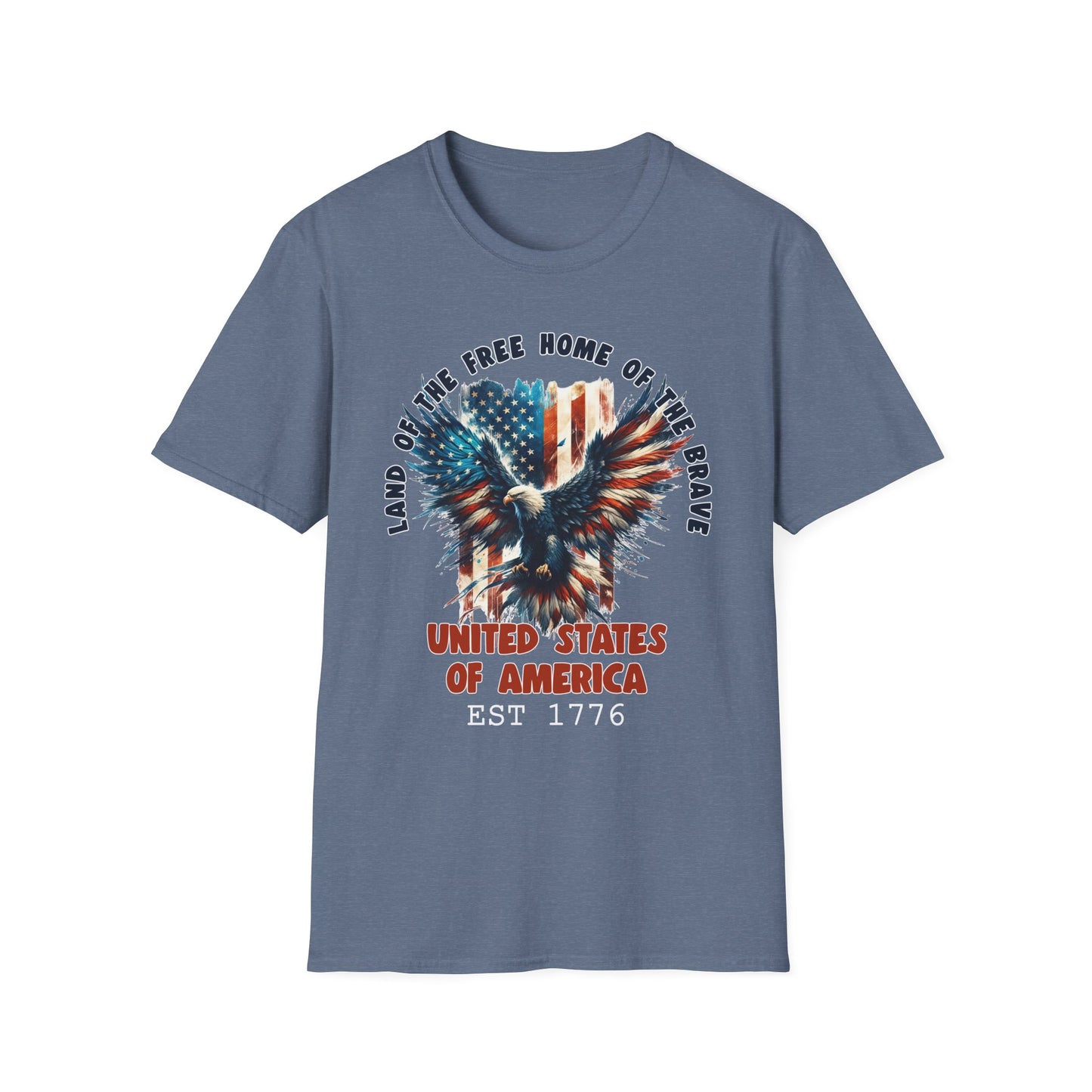 Patriot Collection - Land of the Free Home of the Brave - USA Flag Eagle T-Shirt