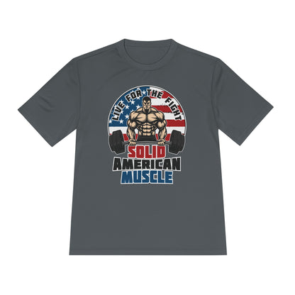 Solid American Muscle - Live for the Fight - Logo Moisture Wicking T-Shirt