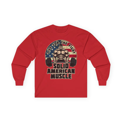 Solid American Muscle - Live for the Fight - Rustic Logo Long Sleeve T-Shirt