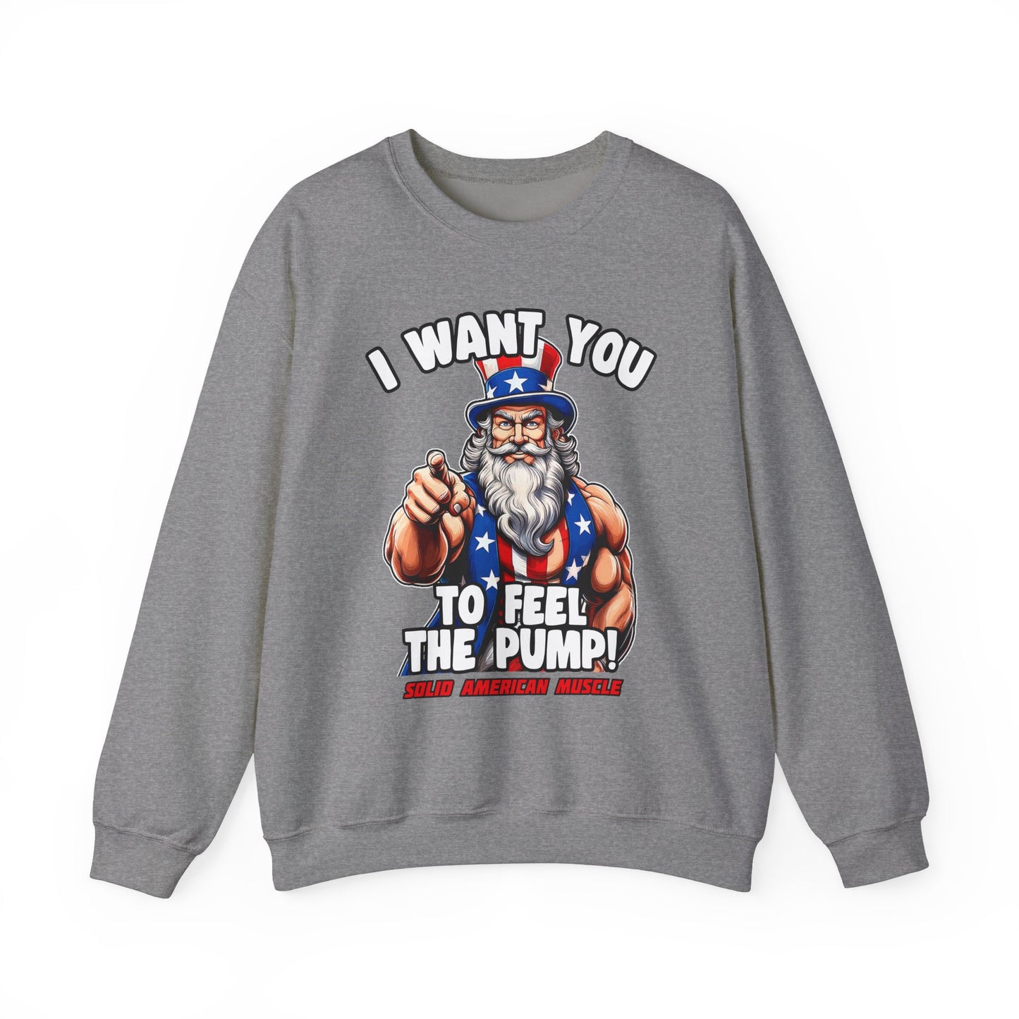 Solid American Muscle - I Want You to Feel the Pump! - Uncle Sam T-Shirt