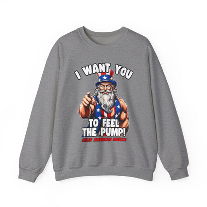 Solid American Muscle - I Want You to Feel the Pump! - Uncle Sam T-Shirt