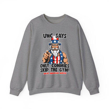 Solid American Muscle - Only Commies Skip the Gym! - Uncle Sam Sweatshirt