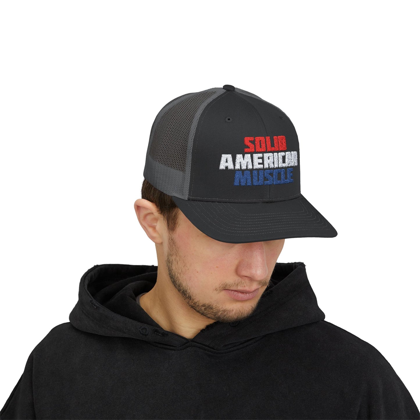 Solid American Muscle Snapback Trucker Cap