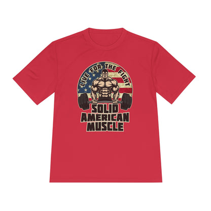 Solid American Muscle - Live for the Fight - Rustic Logo Moisture Wicking T-Shirt