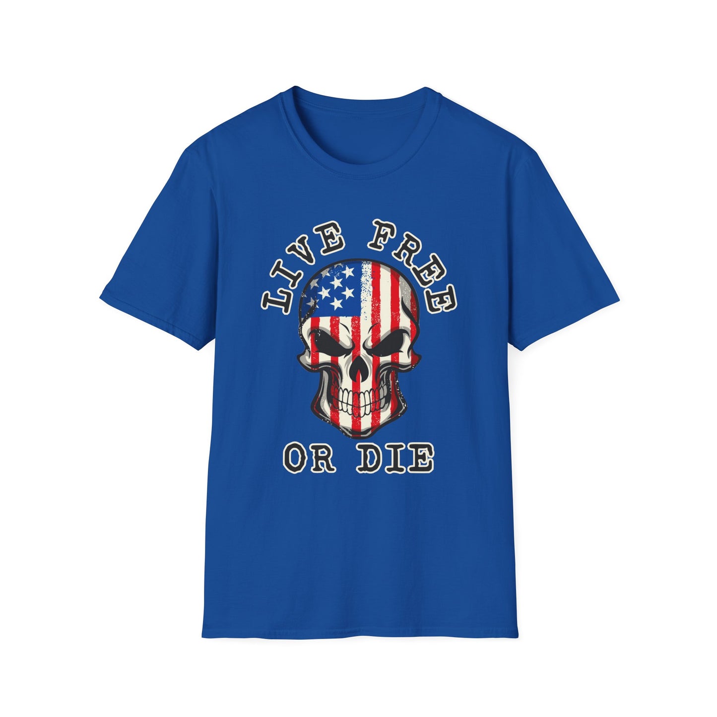 Patriot Collection - Live Free or Die - USA Skull - T-Shirt