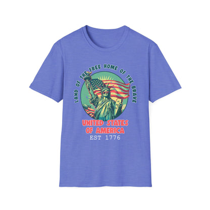 Patriot Collection - Land of the Free Home of the Brave - Statue of Liberty Patriotic T-Shirt