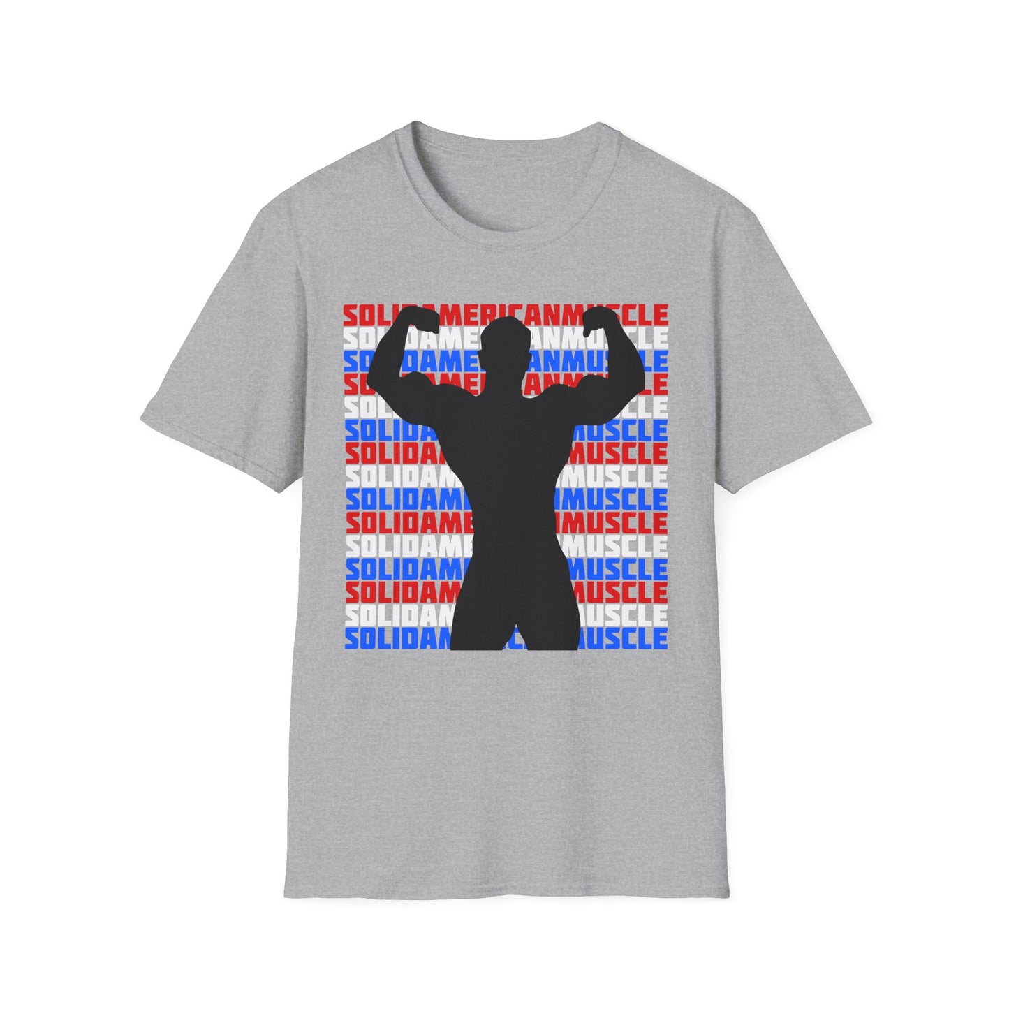 Solid American Muscle - Double Front Bicep Flex Silhouette T-Shirt
