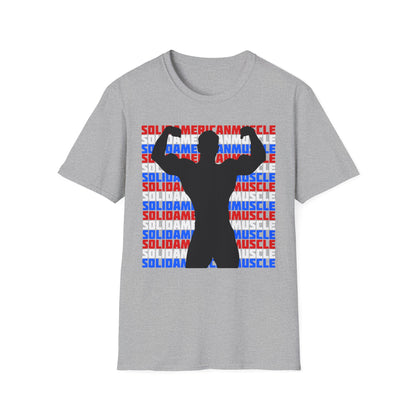 Solid American Muscle - Double Front Bicep Flex Silhouette T-Shirt