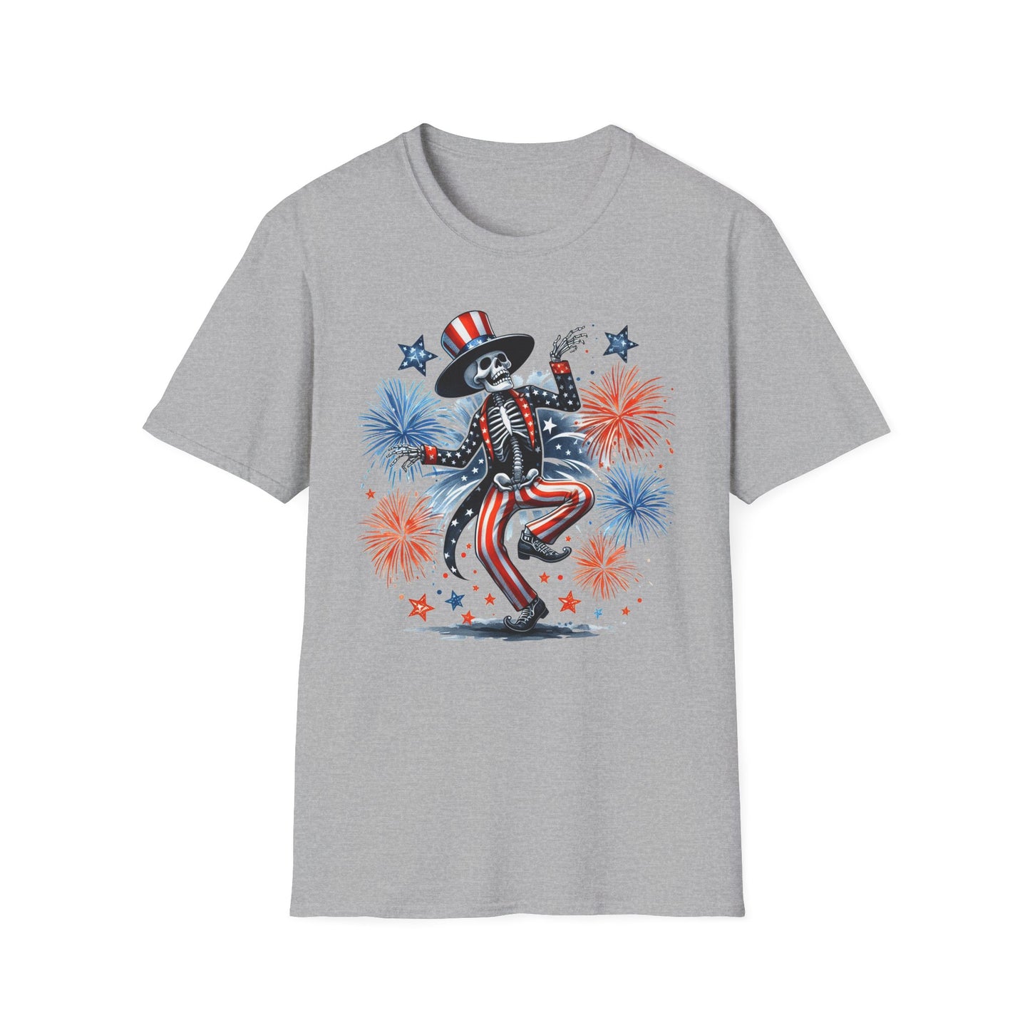 Patriot Collection - Dancing Skeleton  - Uncle Sam - USA Fireworks - T-Shirt