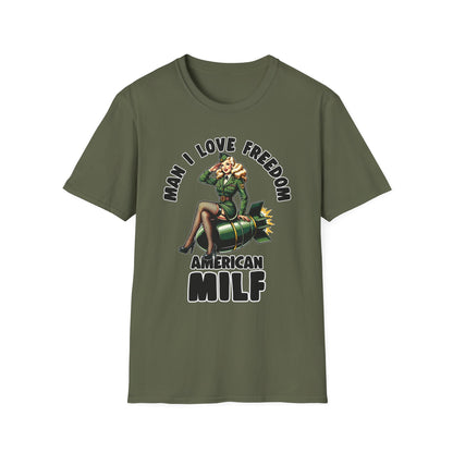 Patriot Collection - Man I Love Freedom - American MILF Pinup T-Shirt
