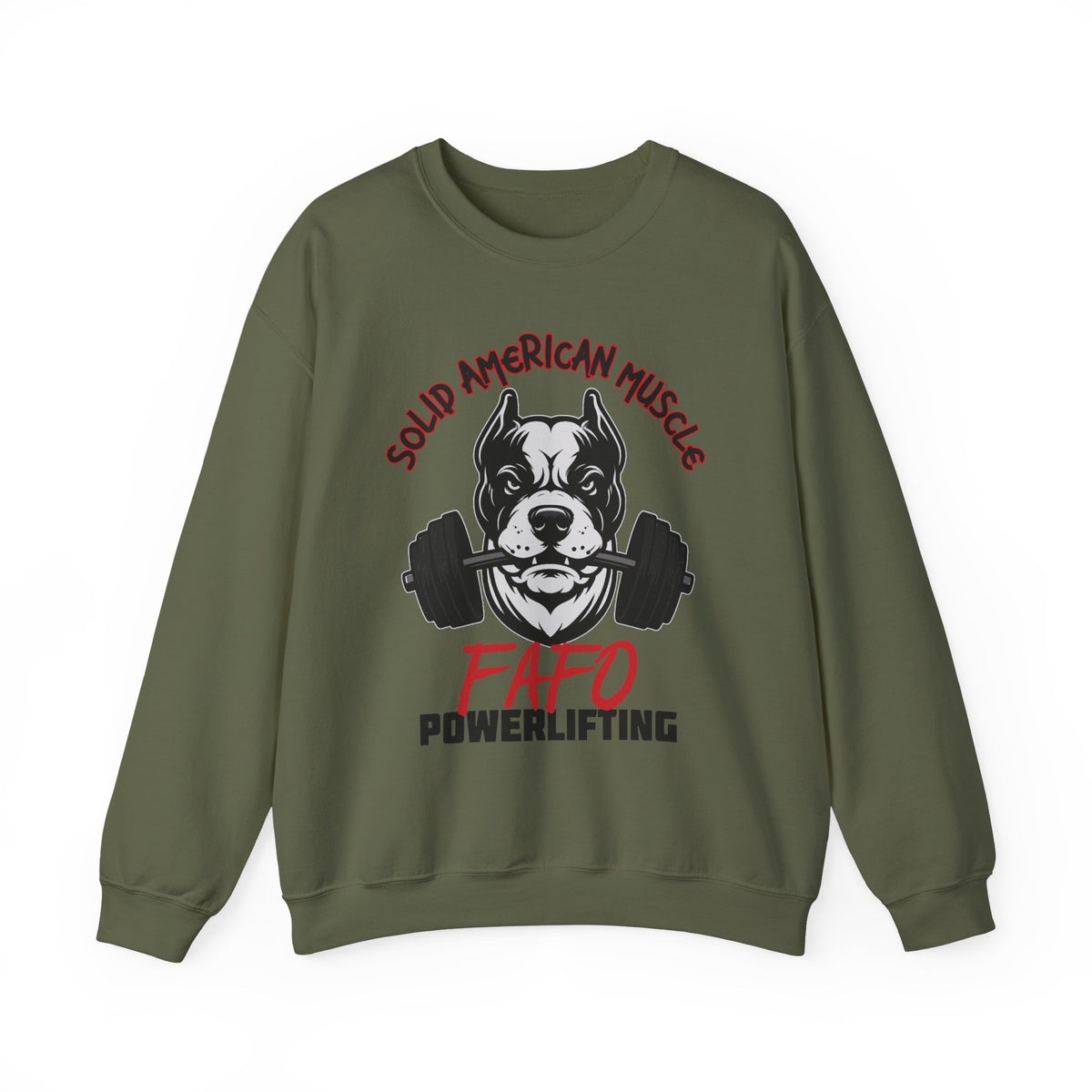 Solid American Muscle - FAFO Powerlifting - Mad Dog Sweatshirt