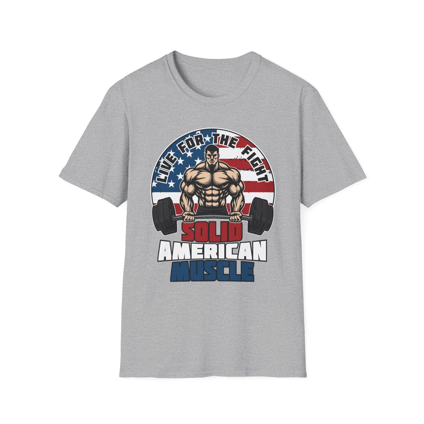 Solid American Muscle - Live for the Fight - Logo T-Shirt