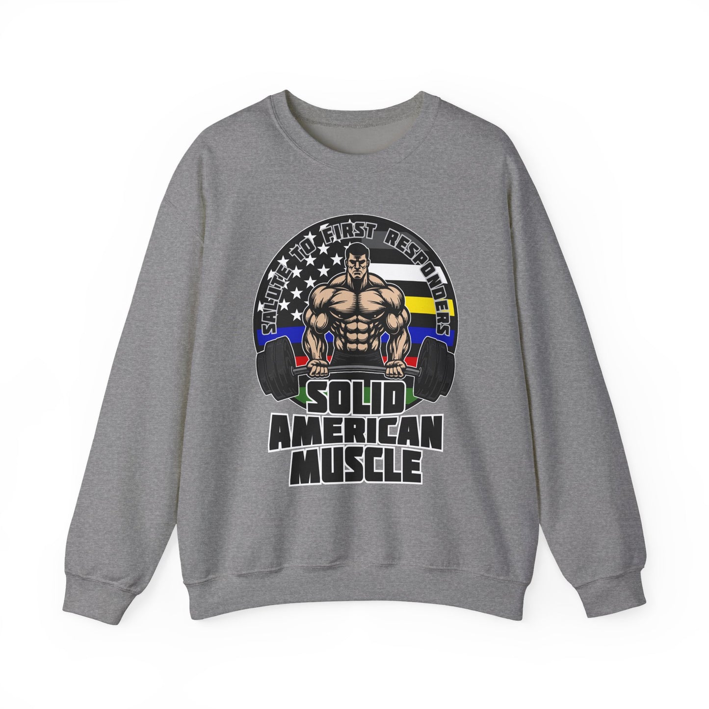 Solid American Muscle - Salute to First Responders - Logo T-Shirt