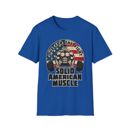 Solid American Muscle - Live for the Fight - Rustic Logo T-Shirt