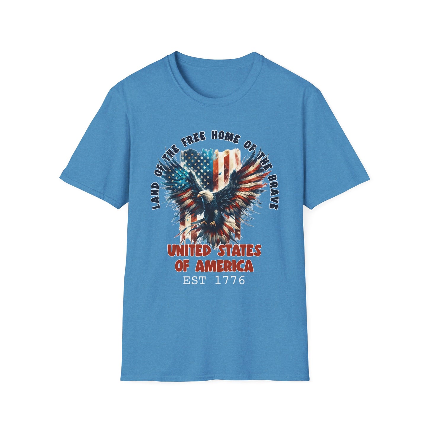 Patriot Collection - Land of the Free Home of the Brave - USA Flag Eagle T-Shirt