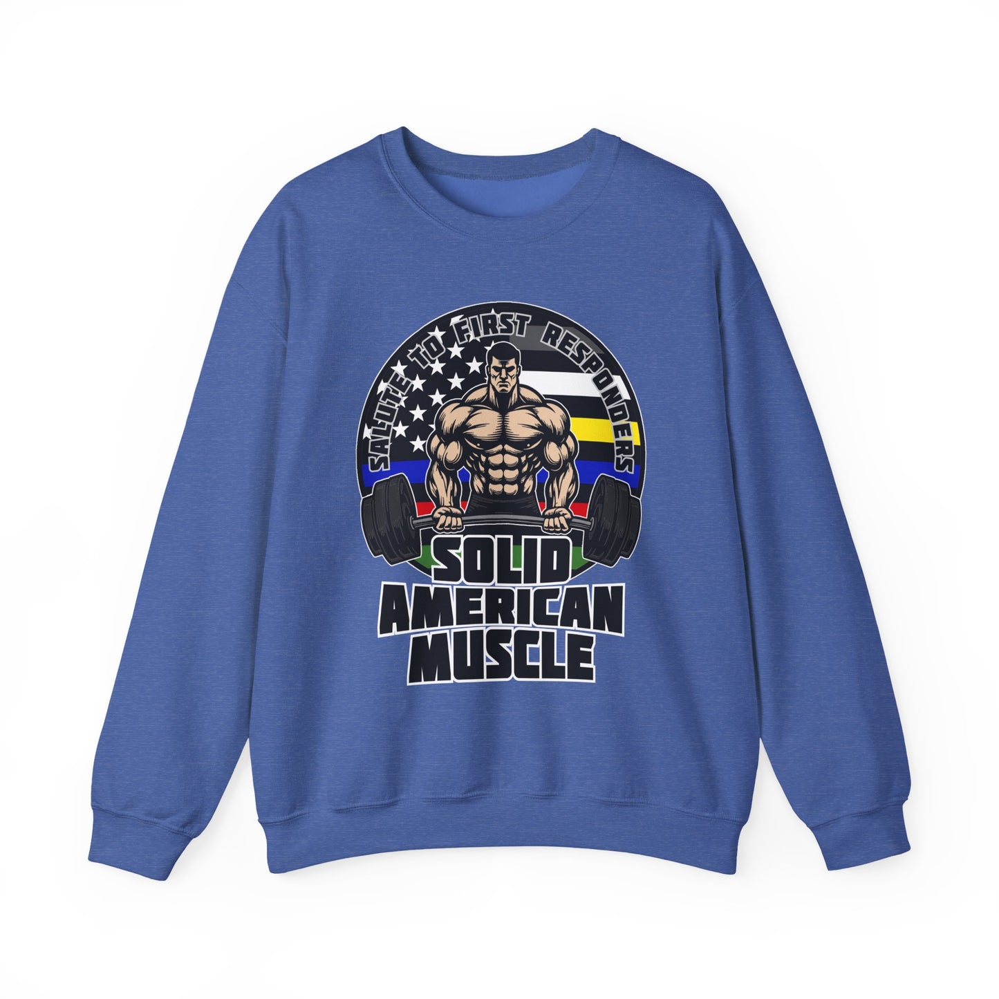 Solid American Muscle - Salute to First Responders - Logo T-Shirt