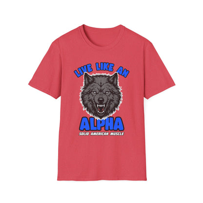 Solid American Muscle - Live Like an Alpha - Gray Wolf T-Shirt