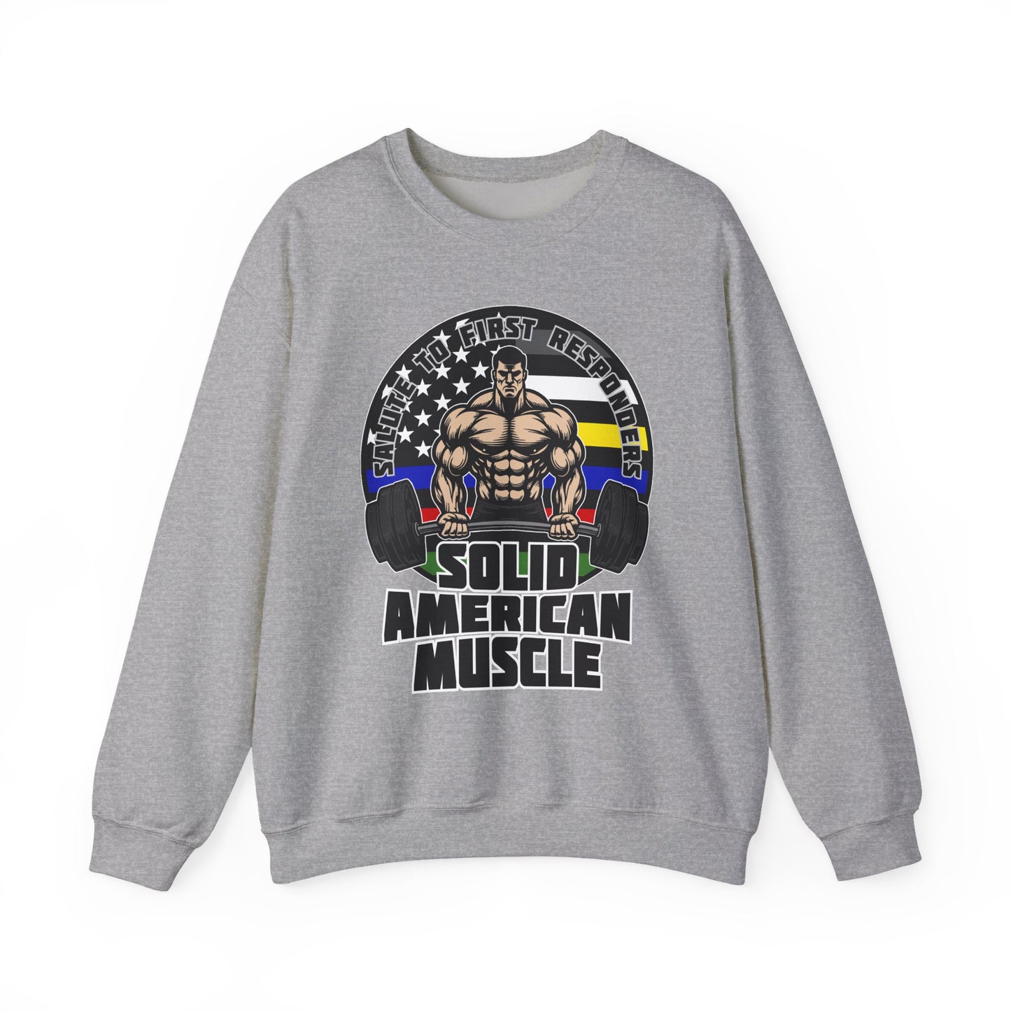Solid American Muscle - Salute to First Responders - Logo T-Shirt