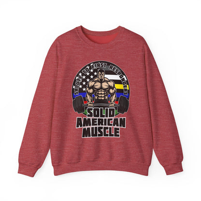 Solid American Muscle - Salute to First Responders - Logo T-Shirt