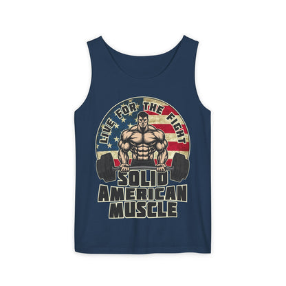 Solid American Muscle - Live for the Fight - Rustic Logo - Tank Top