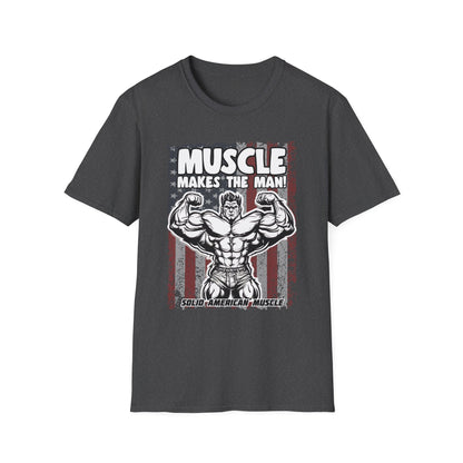 Solid American Muscle - Muscle Makes The Man - USA Flag T-Shirt