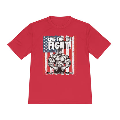 Solid American Muscle - Live for the Fight - USA Flag Moisture Wicking T-Shirt