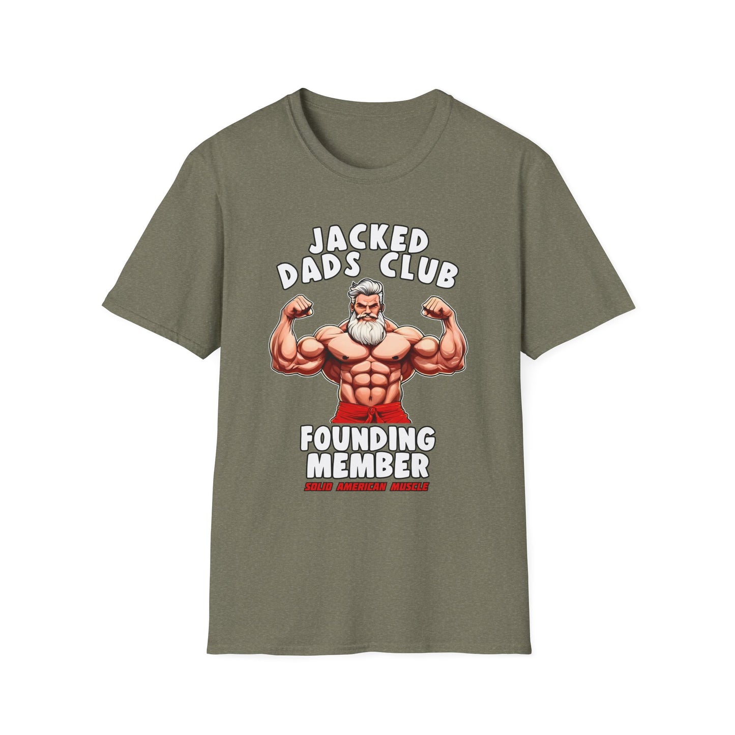 Solid American Muscle - Jacked Dads Club - Founding Member - Father's Day T-Shirt